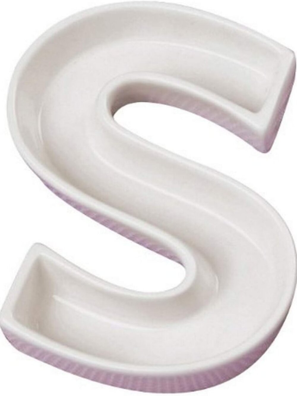 Chic White Ceramic Love Letter Dish - Initial S, Decorative Home Accent